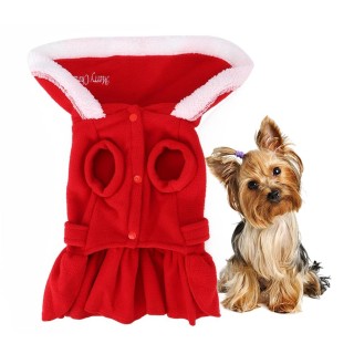 Winter Weihnachten süße rote Hundekleidung Kleid für kleine Hunde Welpen Jacke Kleidung Outfit Kleidung L