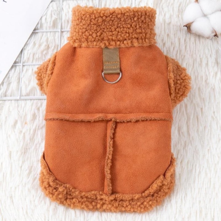 Plüsch-Winterweste für kleine Hunde und Katzen, passend für Teddy, Bichon, Zwergspitz, Pudel. S