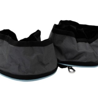 Henry Wag Zusammenklappbares Hundenapf-Set mit Trense (Packung mit 2) One Size blau