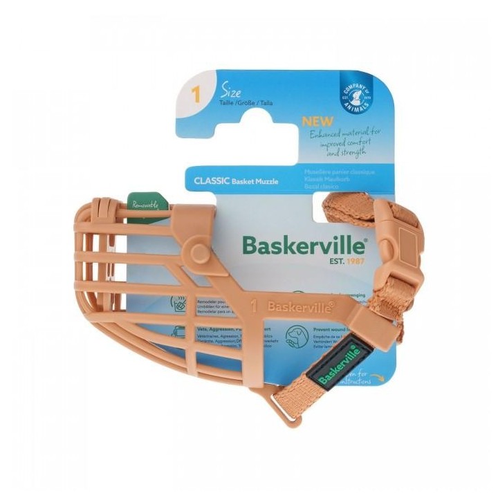 Baskerville Klassischer Korb-Maulkorb für Hunde 1 hellbraun