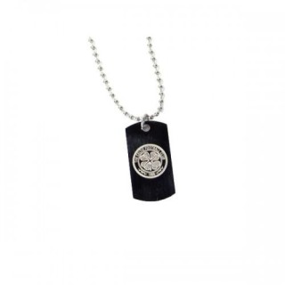 Celtic FC Hundemarke und Kette mit graviertem Wappen aus Edelstahl One Size silber/schwarz