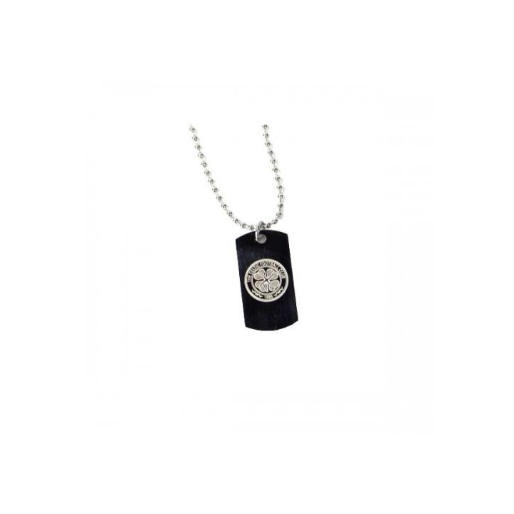 Celtic FC Hundemarke und Kette mit graviertem Wappen aus Edelstahl One Size silber/schwarz