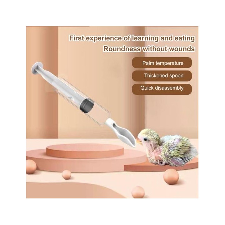 1 Set Vogel-Baby-Futterstation mit Skala, abnehmbarer Mini-Löffel, Kunststoff-Sondensonde, Fütterungswerkzeug, Lebensmittelqu