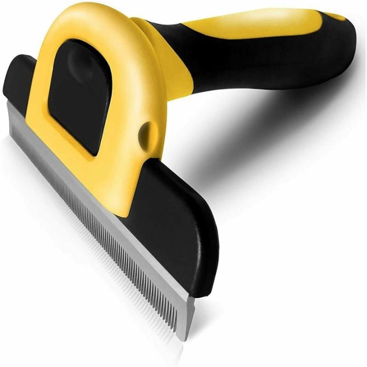 Fellpflegebürste und Enthaarungswerkzeug für Hunde, Katzen und Pferde mit kurzem bis langem Fell 1pc gelb