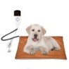 Beheizte Matte für Haustiere, temperaturverstellbar, Heizkissen für Hunde, wasserdicht, elektrisches Heizkissen, 3,9 Gänge, T