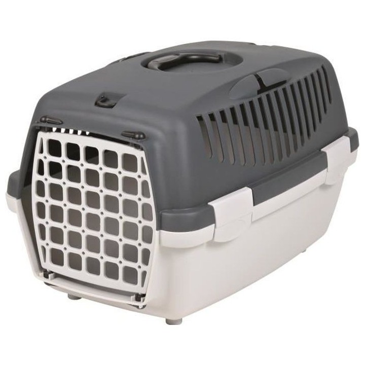 TRIXIE Transportbox Capri 1 - XS : 32x31x48 cm - Hellgrau und Dunkelgrau - Für Hunde und Katzen