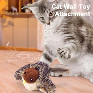 Katzenspielzeug mit flatterndem Vogel, wiederaufladbarer, interaktiver Plüschvogel mit Fernbedienung, automatisch flatterndes