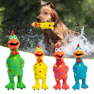 Haustier Hund Spielzeug Schreien Huhn Squeeze Sound Spielzeug Hund Latex Kauen Training Spielzeug Haustier blau