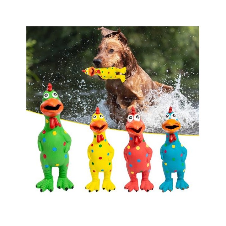 Haustier Hund Spielzeug Schreien Huhn Squeeze Sound Spielzeug Hund Latex Kauen Training Spielzeug Haustier blau