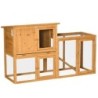 Kaninchenstall Kleintierstall mit herausnehmbarer Bodenwanne und Rampe Kleintierhaus Kleintierkäfig Outdoor Indoor Tannenholz