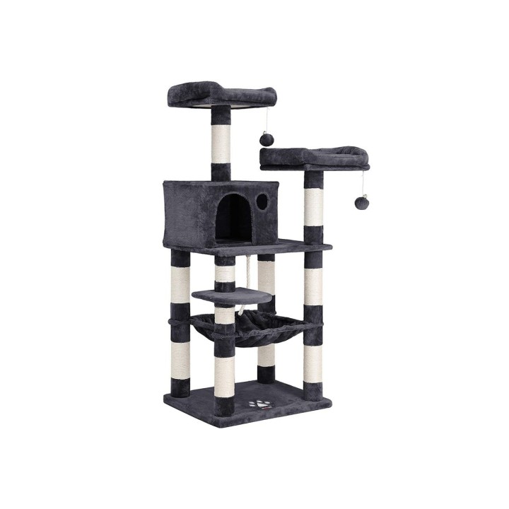 Kratzbaum mit Hängematte 143 cm Grau