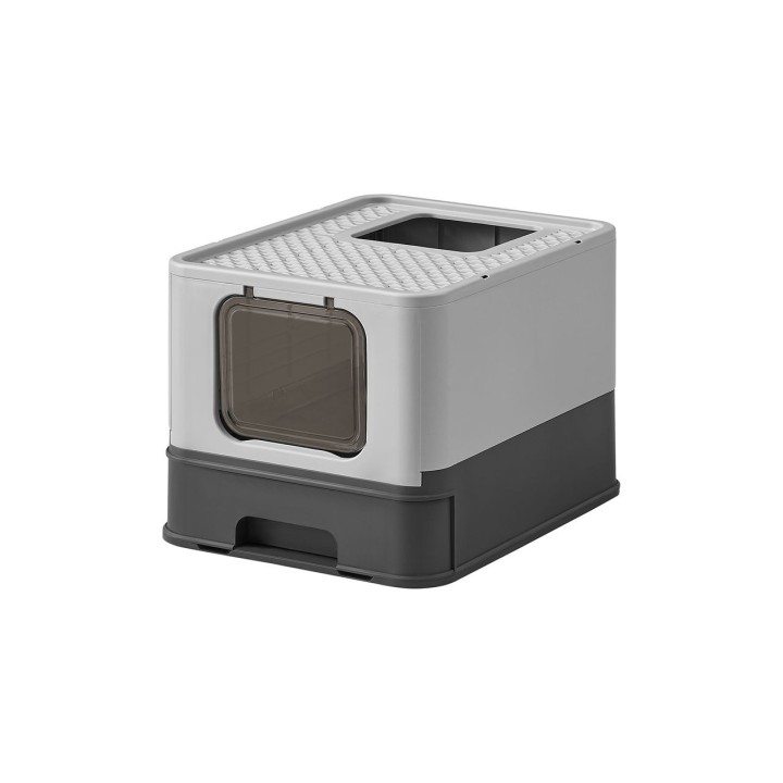 Katzenklo mit Deckel und Schaufel geräumig anthrazitgrau-taubengrau