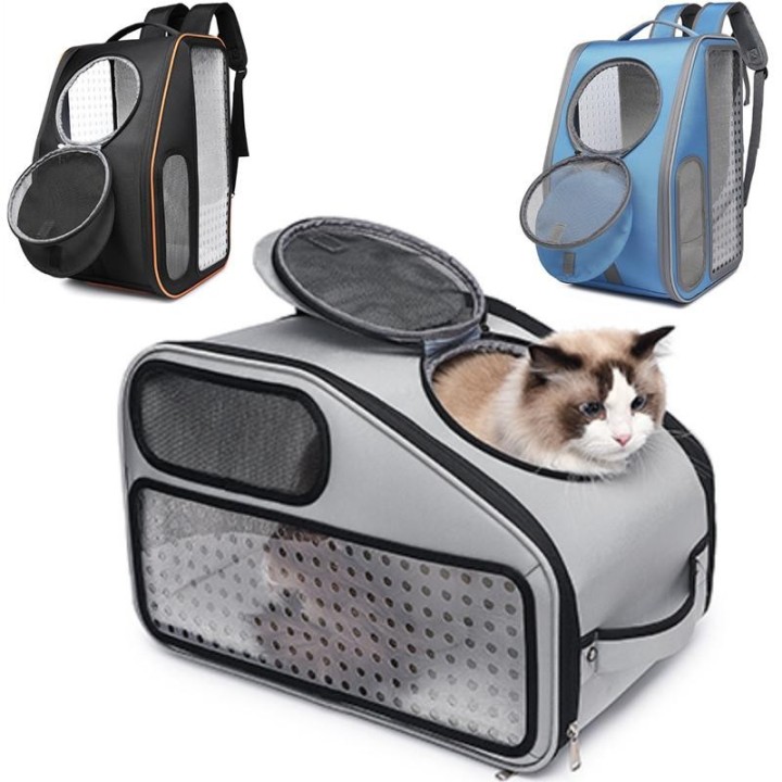Haustierbedarf für den Außenbereich, tragbarer Katzenrucksack, Panorama, transparent, faltbar, große Kapazität, atmungsaktive