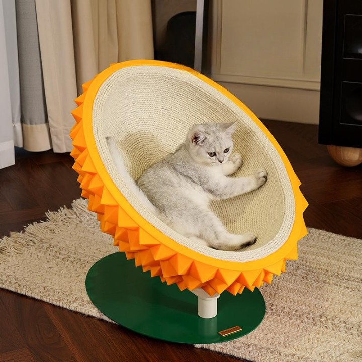 Durian Katzennest Katzenkratzbrett Fusselfreies Katzenkratzbrett Katzenschaukelstuhl Haustiernest Extragroßes Sisal-Katzensch