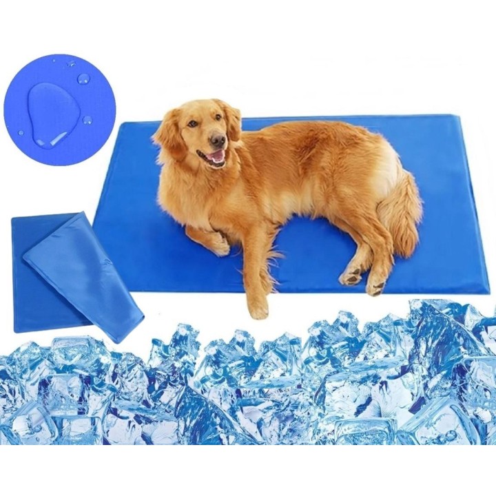 Gel-Kühlmatte für Hund und Katze, groß, wasserdicht, verschiedene Größen! 50x40 cm blau