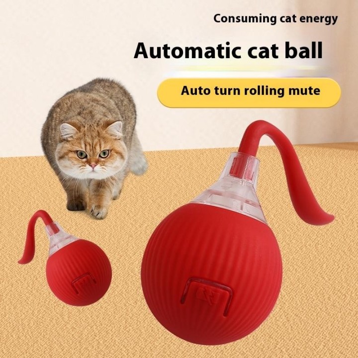 Haustier Katze Auto Turn Rolling Spielzeug Smart Teasing Cat Ball USB wiederaufladbar