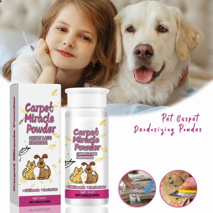 Teppich- und Raumerfrischer für Haustiere, Teppichpulver, Tiergeruch, sanfte Geruchsentfernung, 150 g One Size weiß