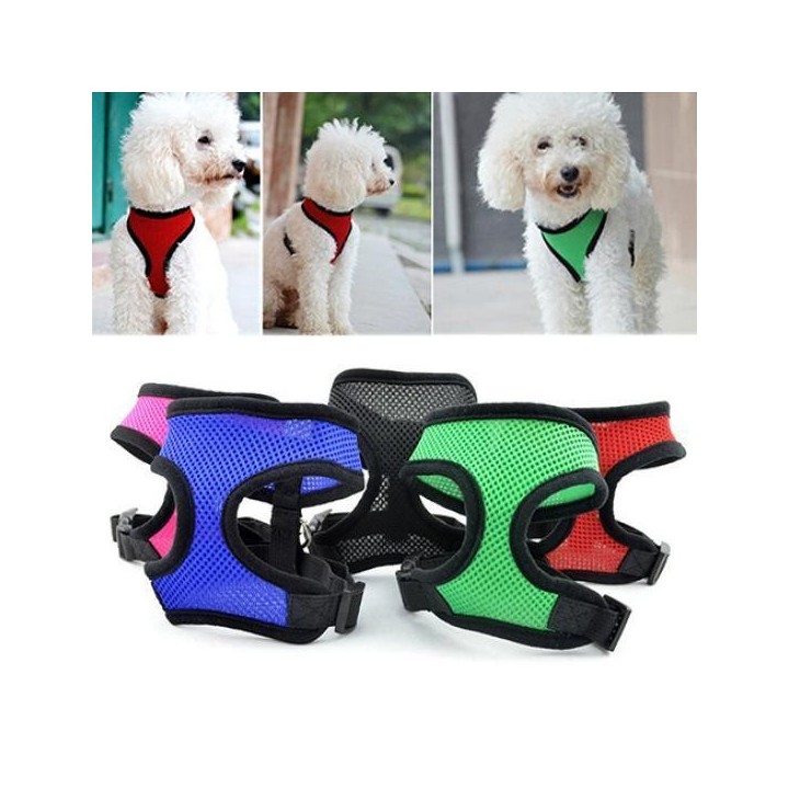 Haustier-Katze-Welpen-Hund-Kontrollgeschirr, weiche Netzweste, Laufhalsband, Sicherheitsleinengurt S blau