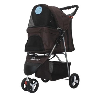 Leichter, zusammenklappbarer Haustierwagen, Teddywagen, dreirädriger Haustierwagen, für Hunde und kleine Haustiere dunkelblau