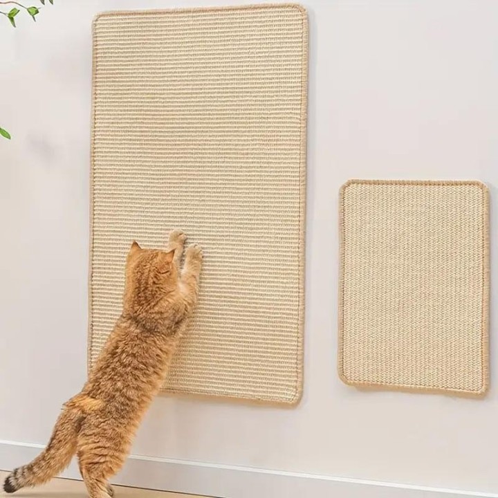Kratzmatte für Katzen aus natürlichem Sisal, horizontale Kratzmatte für Katzenböden, schützt Couch und Teppiche S-30x40cm