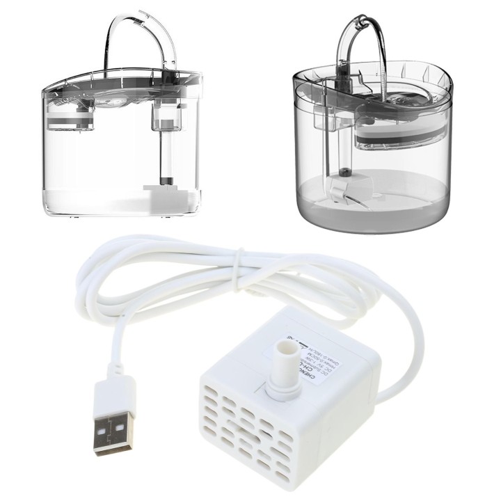 Ersatzpumpe für Trinkbrunnen für Haustiere, Wasserspender für Hunde und Katzen, 1,5 W, abnehmbare Wasserpumpe, USB-Kabel, DC5