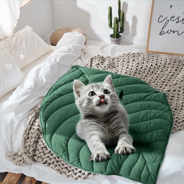Blattform Katzennest Katze und Hund doppelseitig erhältlich Bodenmatte Abdeckung Pad warm und bequem Cartoon Katzenbett Ind r