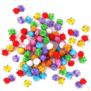 Bunte, glitzernde Mini-Lametta-Kugeln, Spielzeug, 100 Stück