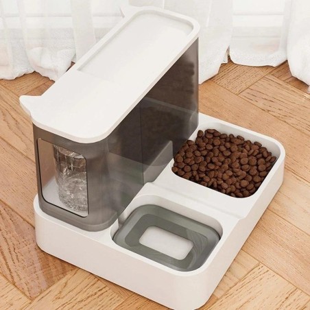 Automatischer Katzenfutterspender mit großer Kapazität, Trinkwassernapf, Heimtierbedarf, Nass- und Trockentrennung, Hundefutt
