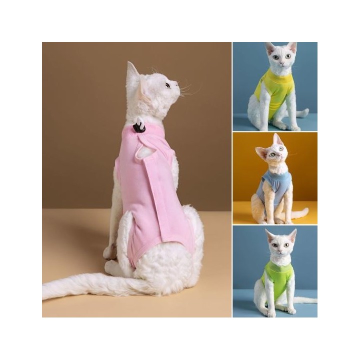 Anzugverschlussband, verstellbar, langlebig, bequem, elastisch, Sterilisationskleidung für Katzen und Hunde L blau