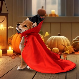Halloween-Vampirumhang-Haustierkostüm – bequemes Nylon mit Riemenverschluss, geeignet für kleine und mittelgroße Hunde und Ka