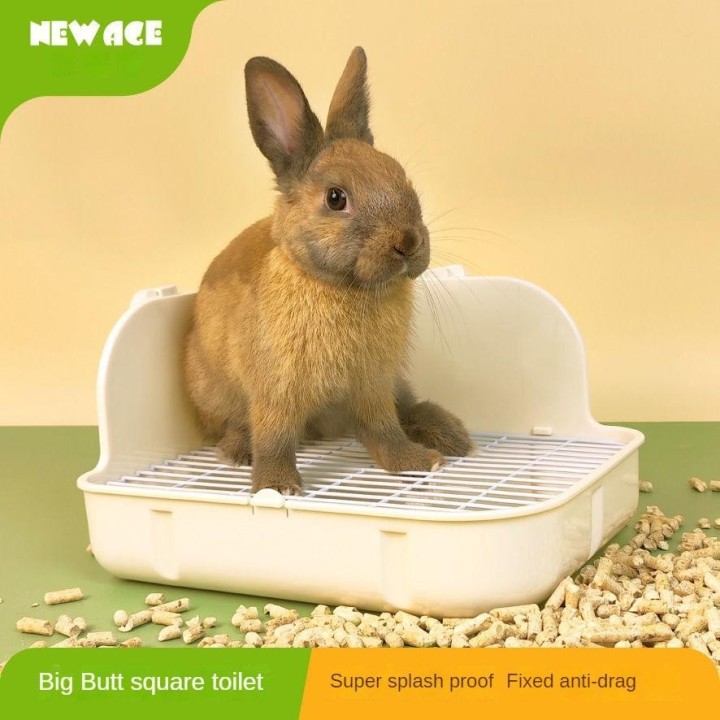 Kaninchentoilette Meerschweinchentoilette Kaninchentoilette Deodorant Feststehend Spritzwassergeschützt Anti-Flip weiß