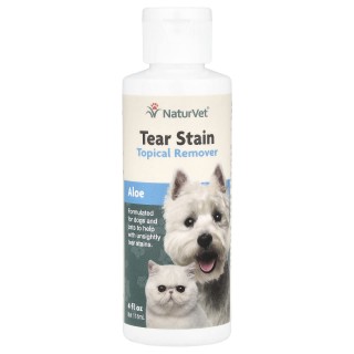 NaturVet, Tränenflecken, topischer Entferner, Aloe, für Hunde und Katzen, 4 fl oz (118 ml)