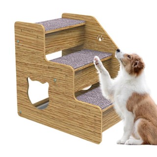 Hundetreppe für hohe Betten, 3 Ebenen, Haustiertreppe und Rampe für mittelgroße/kleine Hunde, alte Katzen, tragbare Hunde-/Ka