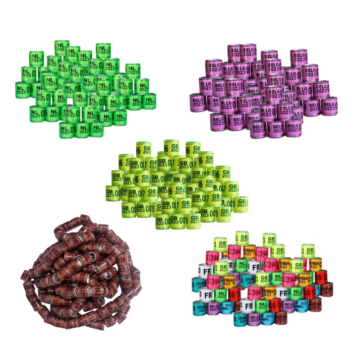 Fußringe für Brieftauben mit Nummer, Aluminium-Fußbänder, Identifizierungsbänder für Küken, die meisten erwachsenen Vögel, Fi