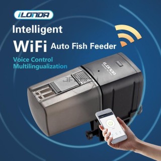 Ilonda Wifi Fischfutterspender Orgel Smart Control Aquarium Tank Automatisches Fütterungsgerät Timing Angelausrüstung Zubehör