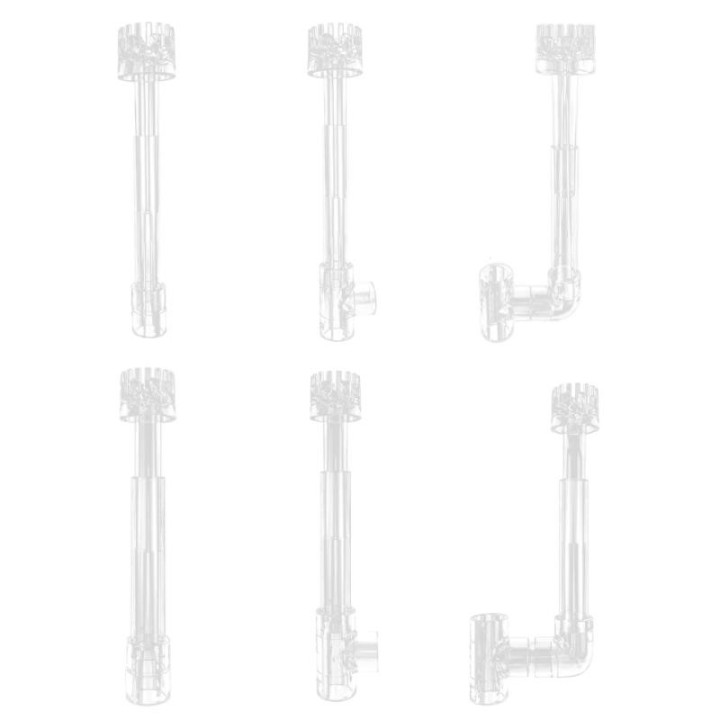 Kunststoff Aquarien Skimmer Transparent Rohr Spin Oberfläche Inflows Outflows Filter X3UC through