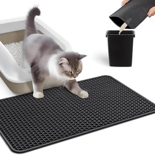 Katzenstreu Matte Haustier Toilette Wasserdichte Doppelschicht Haustier Katzentoilette Matte Rutschfeste Sand Katze Waschbare