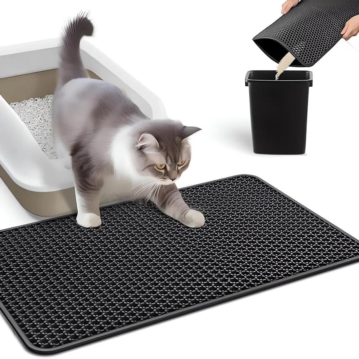 Katzenstreu Matte Haustier Toilette Wasserdichte Doppelschicht Haustier Katzentoilette Matte Rutschfeste Sand Katze Waschbare