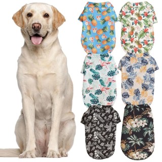 L-5XL Hawaii-Stil süße Sommer-T-Shirts bequemes Haustier-Shirt für mittelgroße und große Hunde Welpen Haustier Kleidung Haust