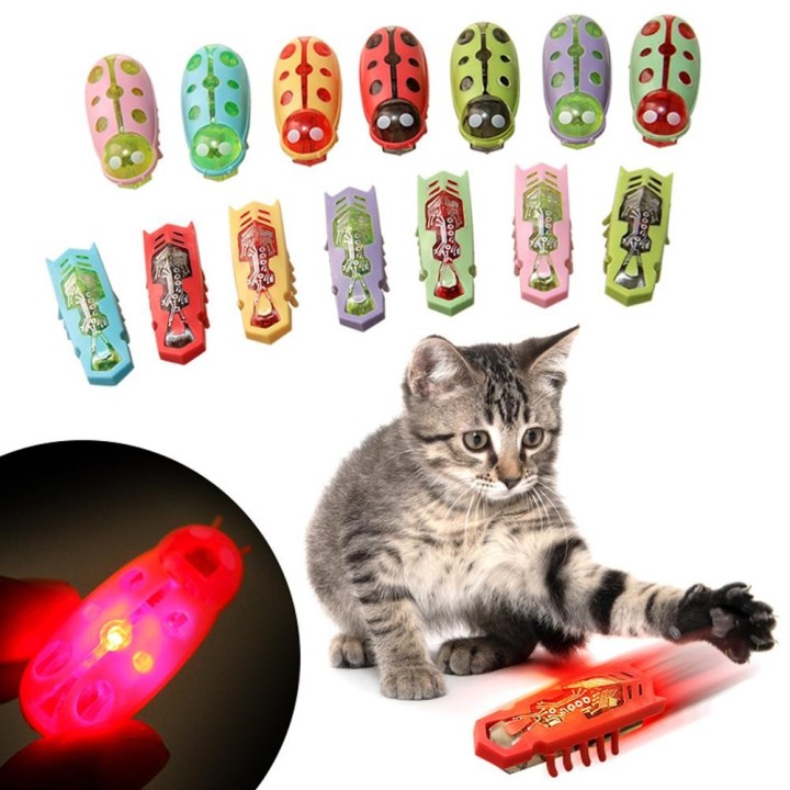 Mini 1 Stück Fluchtautomatik Elektrischer Shaker Buntes interaktives Heimtierbedarf Katzenspielzeug Elektrischer Marienkäfer