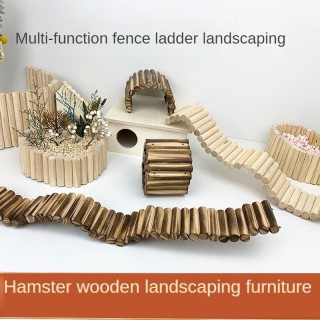 Massivholz-Hamster-Einrichtung, dsungarischer Hamster, Spielzeug, Dekoration, Eichhörnchen, Klettern, Treppen, Zaun, Landscha