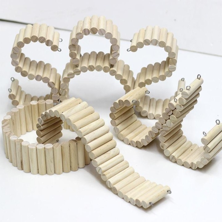 Hamsterspielzeug, Landschaftsbauzubehör, Möbel, kleiner Zaun, superlange Klettertreppe, Dsungarischer Hamster, Holzbogenbrück