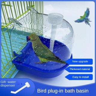 Für Vögel Badewanne Badewanne Vogelbad Gerät Big Brother Xuanfeng Pfingstrose Wellensittich Badebox blau