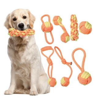 7 Teile/satz Haustier Spielzeug Biss-Beständig Textur Zähne Hand-gewebt Weiche Seil Hunde Wachstum Baumwolle Katzen Spielzeug