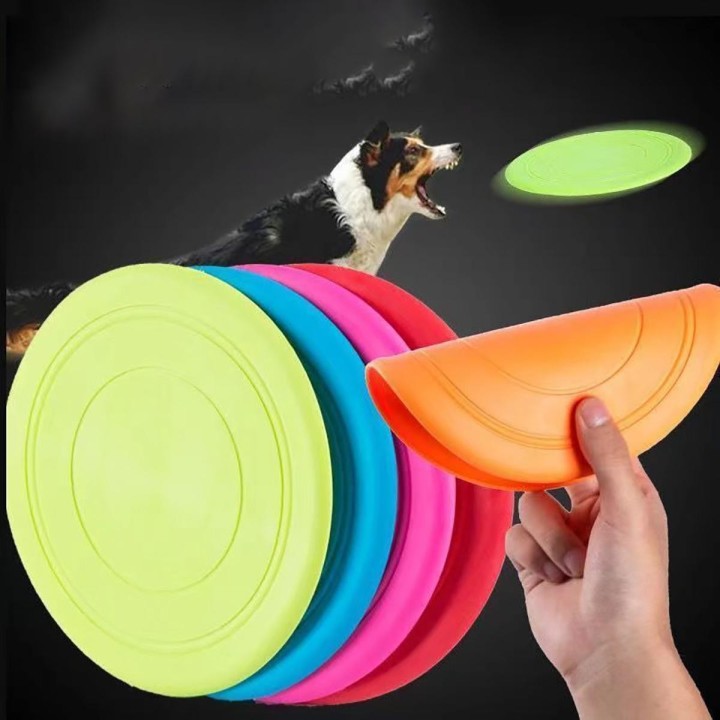 Hundespielzeug Flying Disc Silikonmaterial Robustes, widerstandsfähiges Bissspuren-reparierbares Haustier-Trainings-Unterhalt