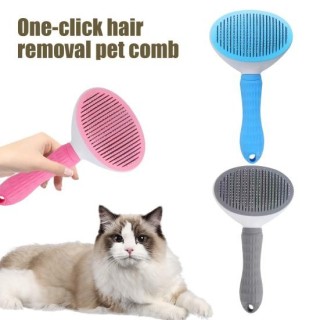 Katzenpflegebürste, schmerzlose Tierhaarentfernung, sanfter Entwirrungskamm für Haustiere mit Ein-Klick-Taste zum Haarentfern