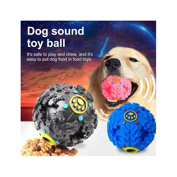 Leckerli-Ballspielzeug für Hunde, quietschendes, interaktives Futterspielzeug für Haustiere, Kauball für Hunde, Futterspender