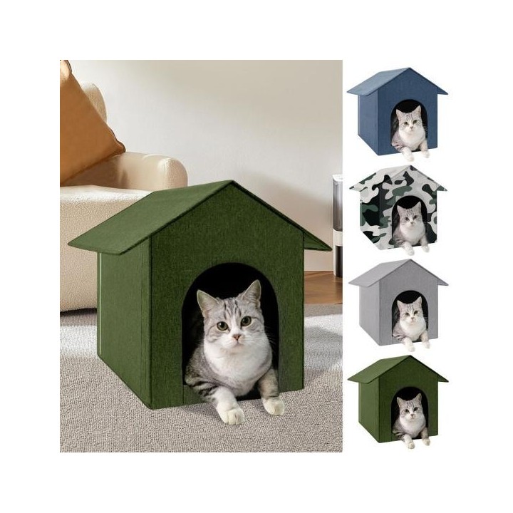 Katzenhaus für draußen, wasserdicht, für den Winter, isoliert, Katzenunterschlupf, Haustierzwinger für wilde Katzen und Hunde