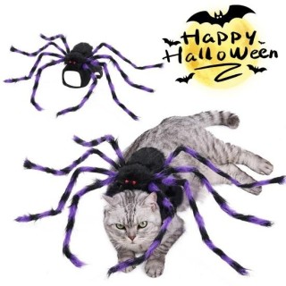 Halloween-Kostüm für Hunde mit Spinne, Plüsch-Haustier-Anziehkleidung, verstellbare Cosplay-Kleidung für Katzen für Halloween