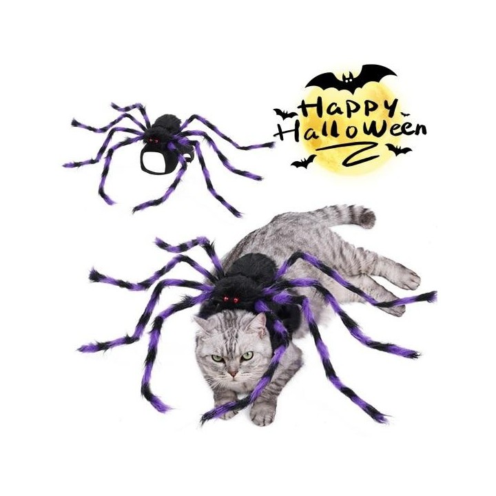 Halloween-Kostüm für Hunde mit Spinne, Plüsch-Haustier-Anziehkleidung, verstellbare Cosplay-Kleidung für Katzen für Halloween